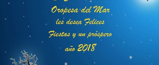 El Club Náutico Oropesa del Mar desea unas Felices Fiestas y un Feliz Año 2018 a todos sus socios, usuarios y amigos.