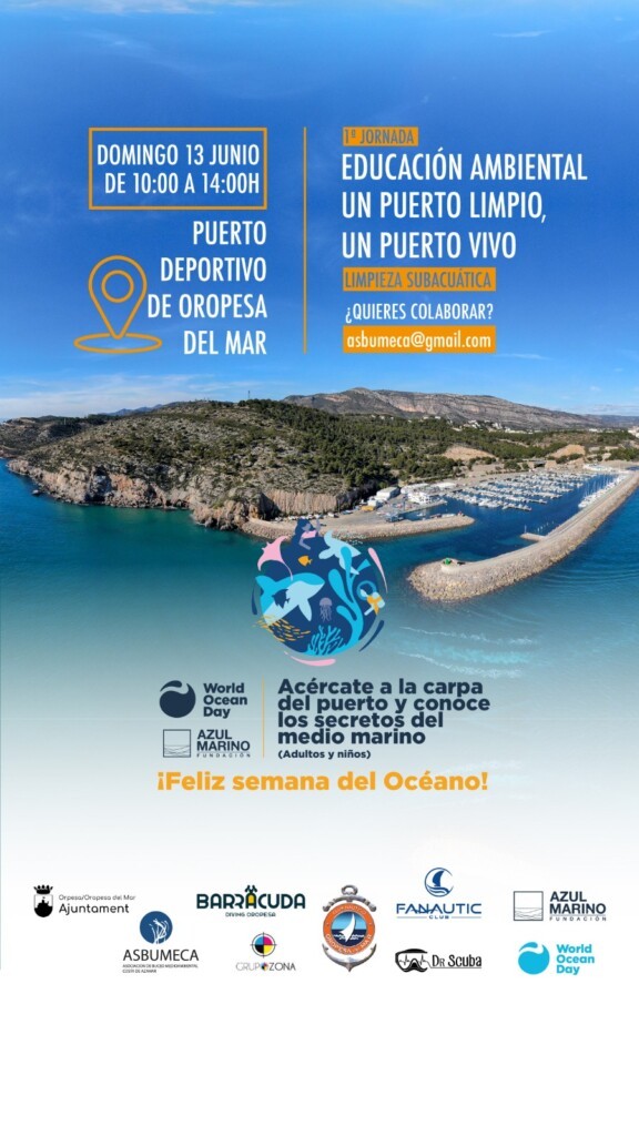 El próximo domingo 13 de junio se celebrará en el Club Náutico oropesa del Mar la jornada de educación ambiental.