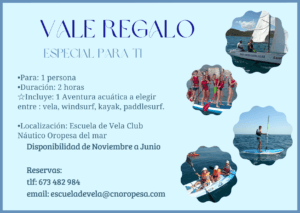 BONO REGALO 300x213 - Escuela de Vela/ Windsurf y actividades para niñ@s