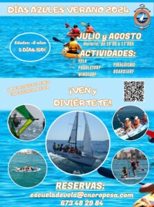 CARTEL SEMANA AZUL VERANO 2024 223x300 - Escuela de Vela/ Windsurf y actividades para niñ@s